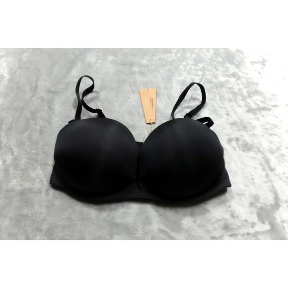 Skims 32D Black Onyx Clay Ultimate Push Up Strapless Bra BA-BAN-9056 NWT - Picture 1 of 5
